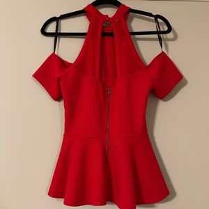 Material Girl Red Peplum Size M